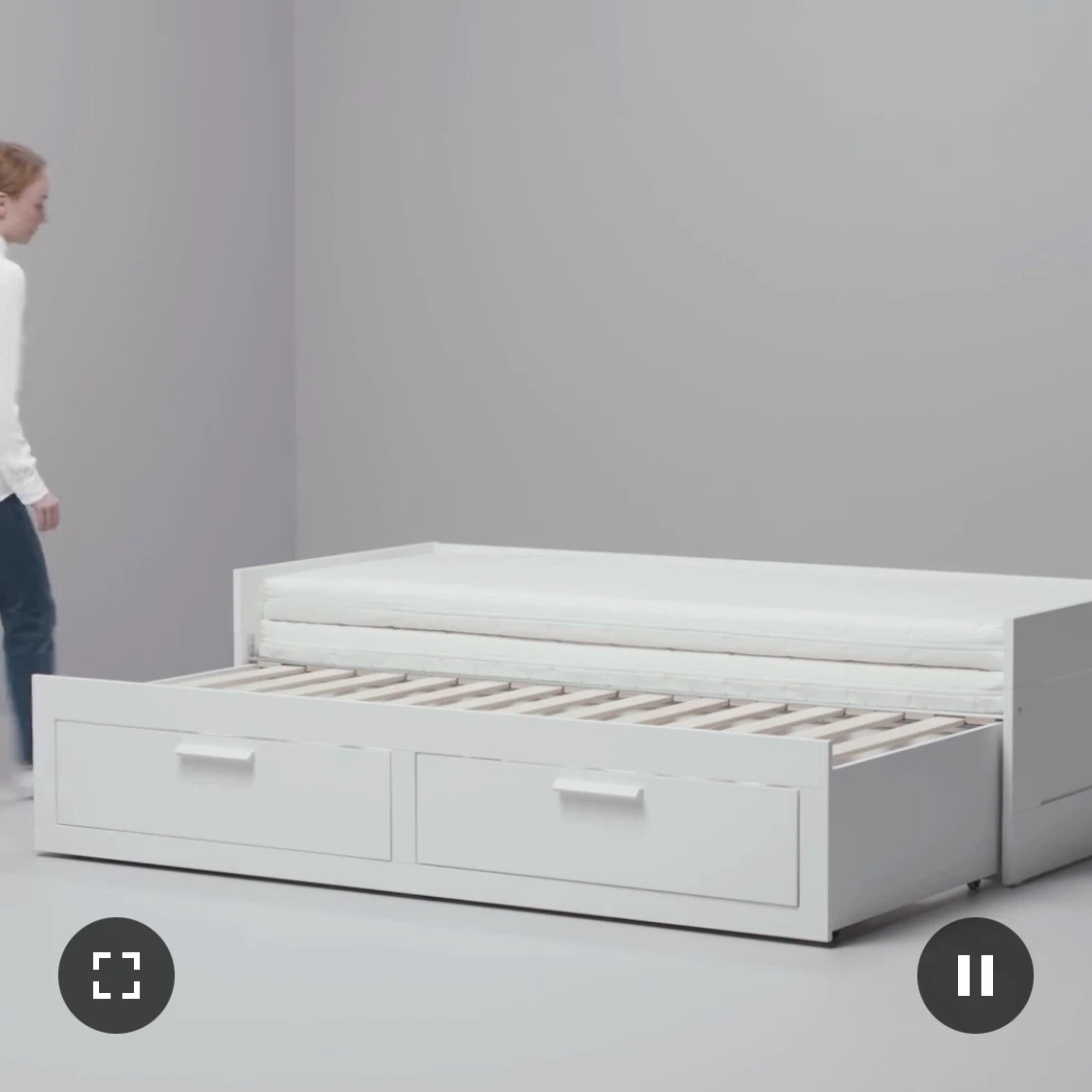 IKEA BRIMNES Daybed Frame with 2 Drawers - White, Twin - photo 3