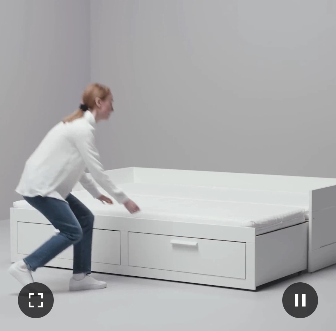 IKEA BRIMNES Daybed Frame with 2 Drawers - White, Twin - photo 5