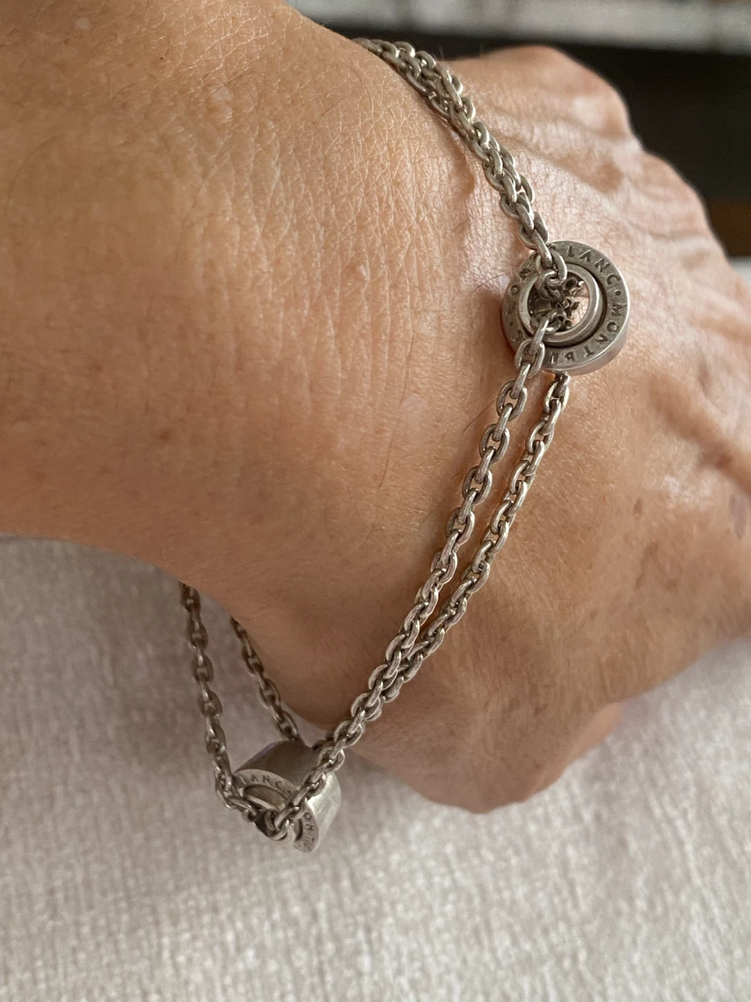 Montblanc  925 Silver Chain Bracelet and earrings vintage