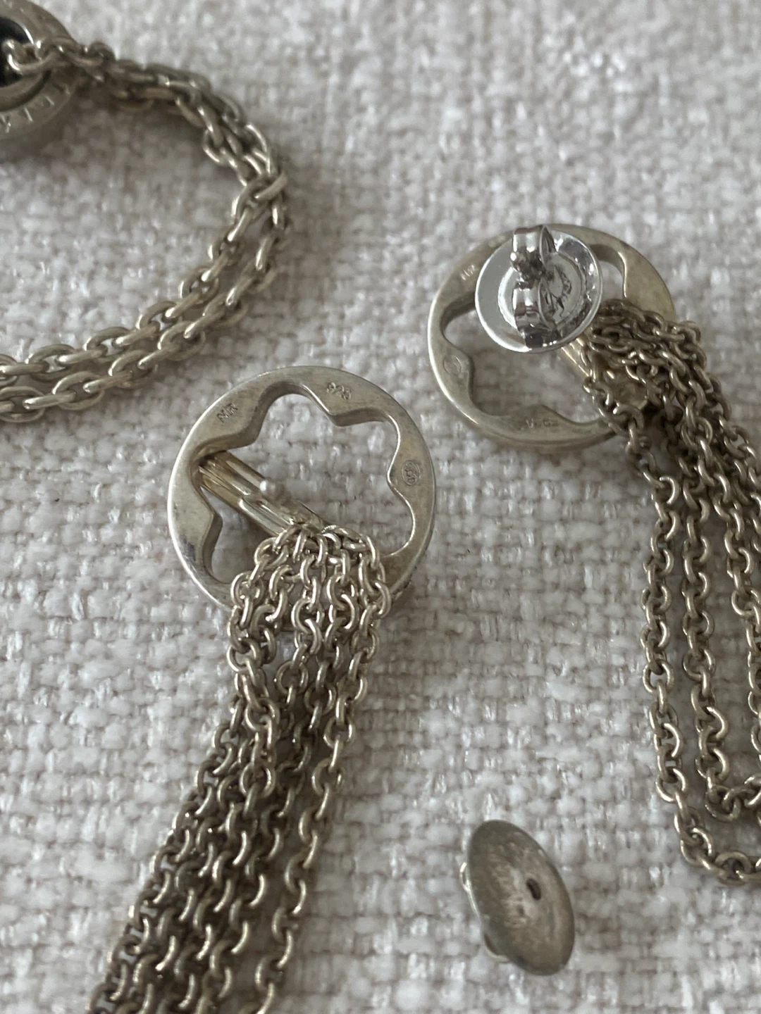 Montblanc  925 Silver Chain Bracelet and earrings vintage - photo 5