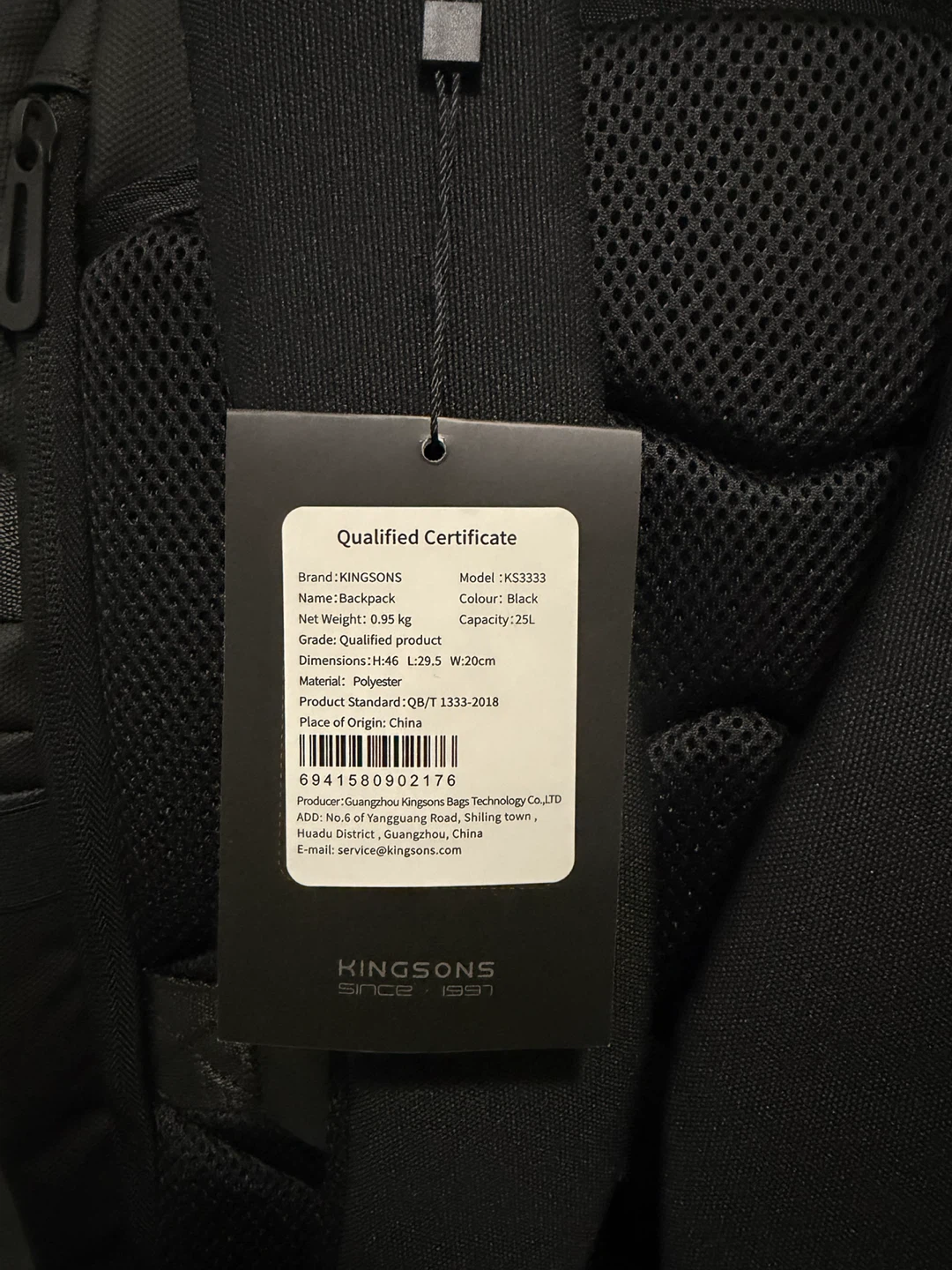 Kingsons Backpack KS3333 - Black - photo 3