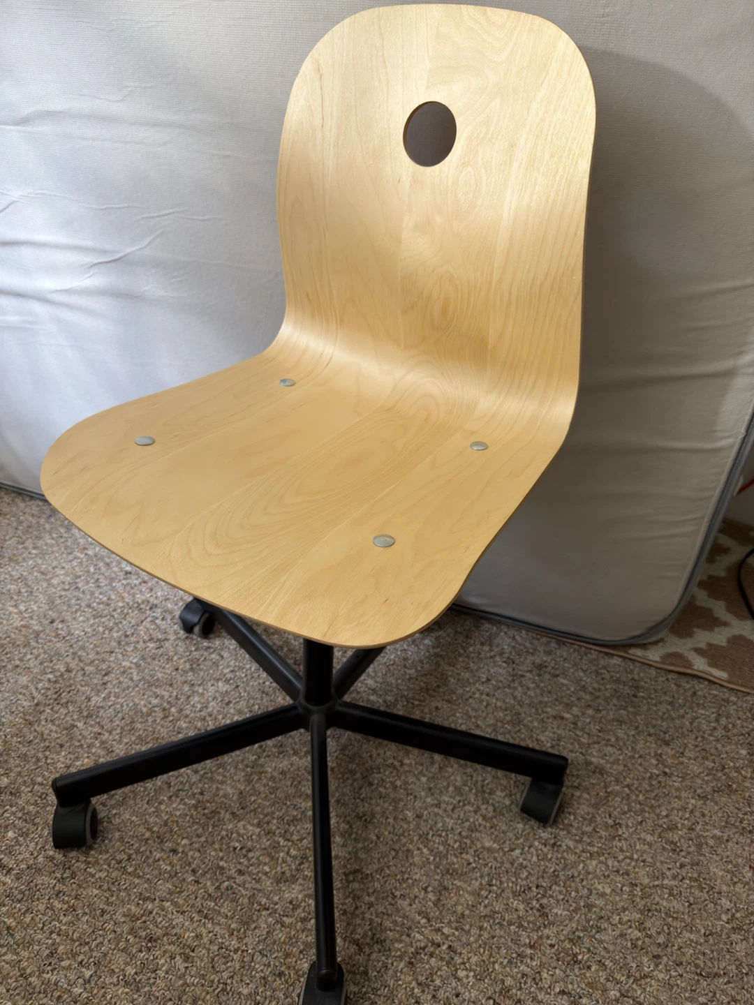 Wooden Swivel Office Chair with Wheels