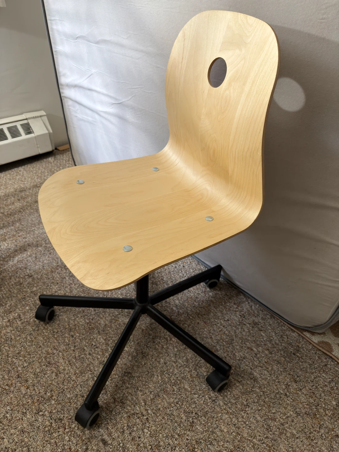 Wooden Swivel Office Chair with Wheels - photo 2