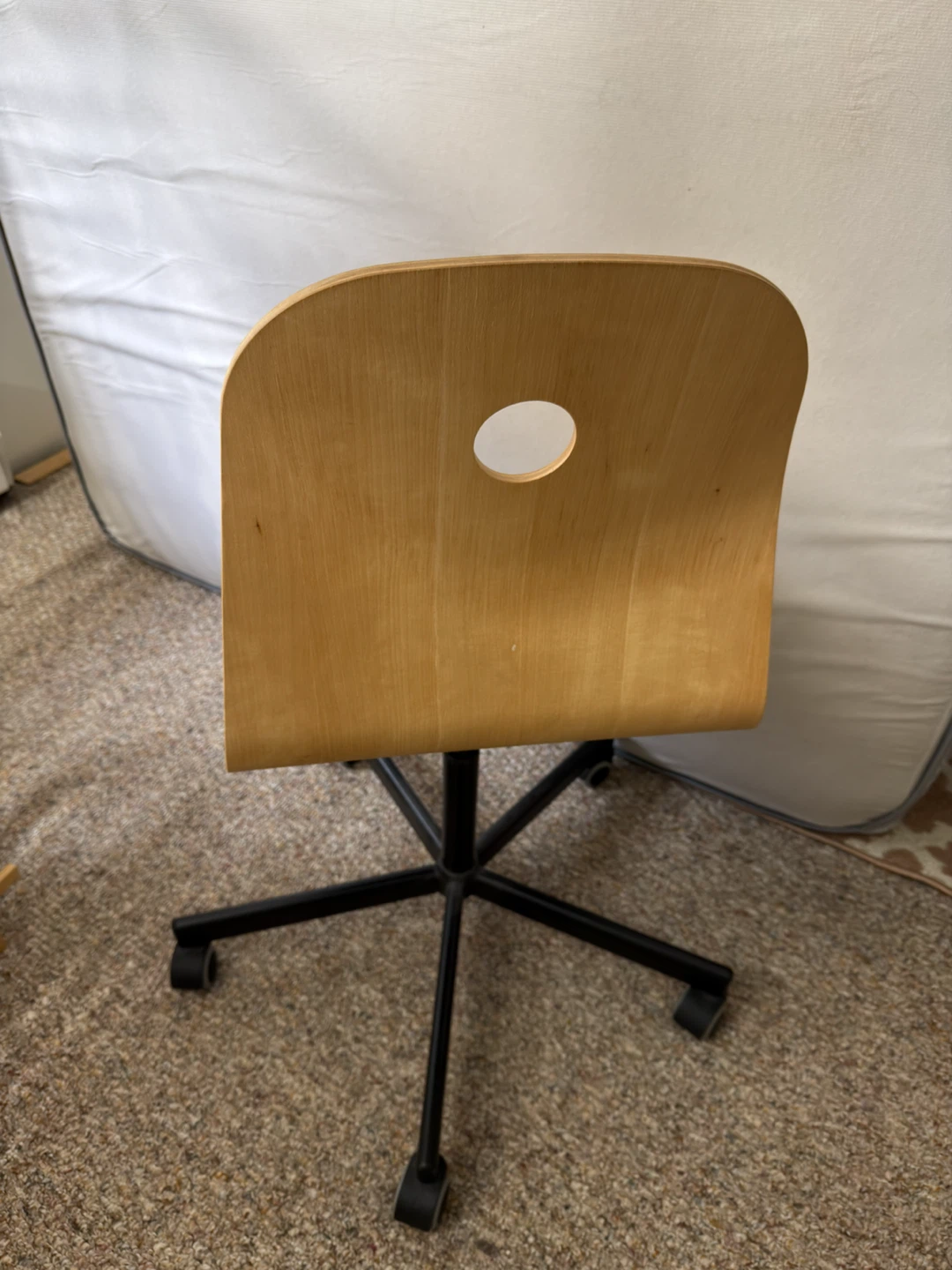 Wooden Swivel Office Chair with Wheels - photo 3