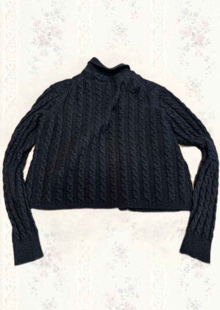 Black Cardigan with collar - photo 2