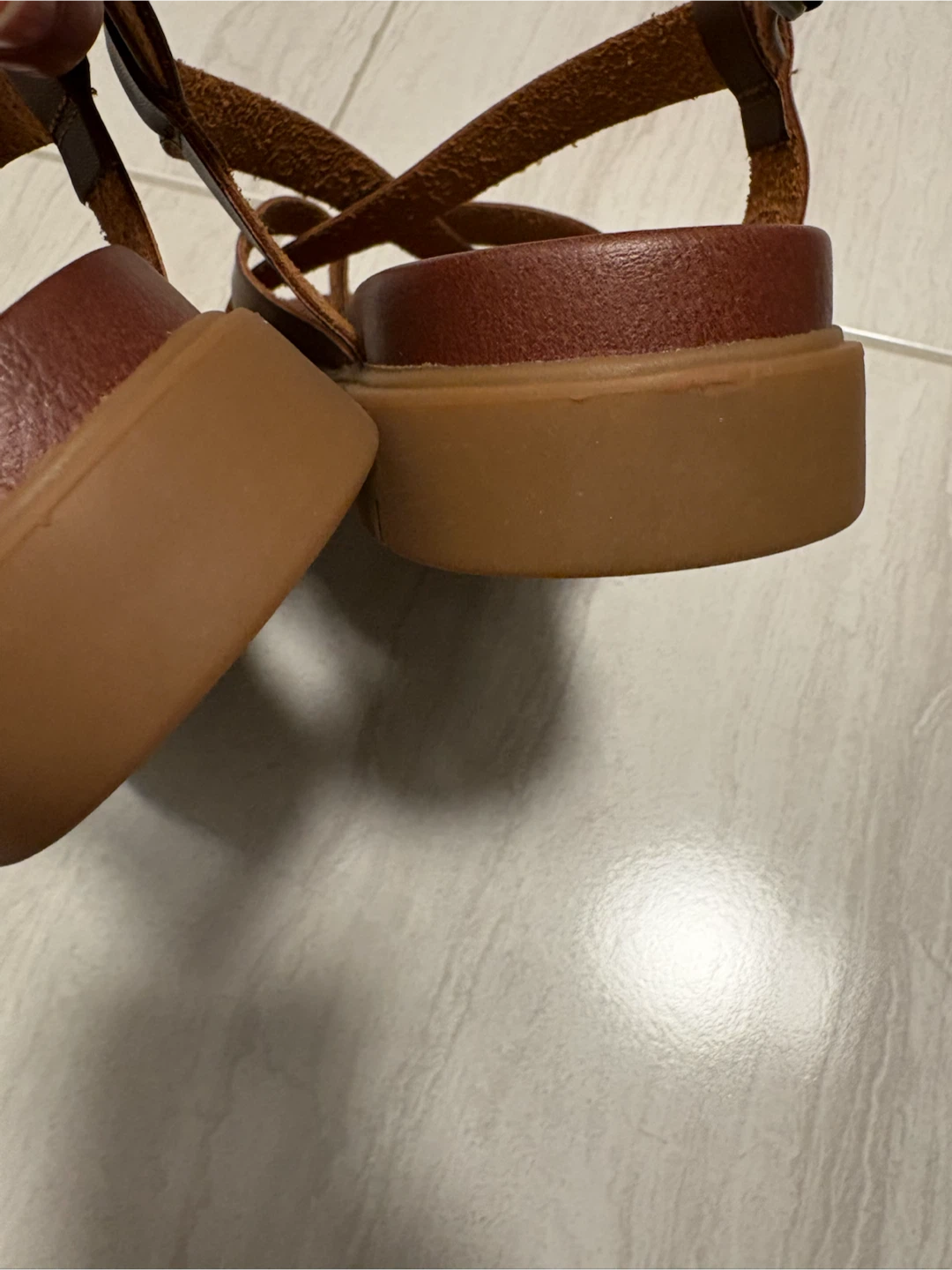 MIA Brown Leather Strappy Sandals - photo 5