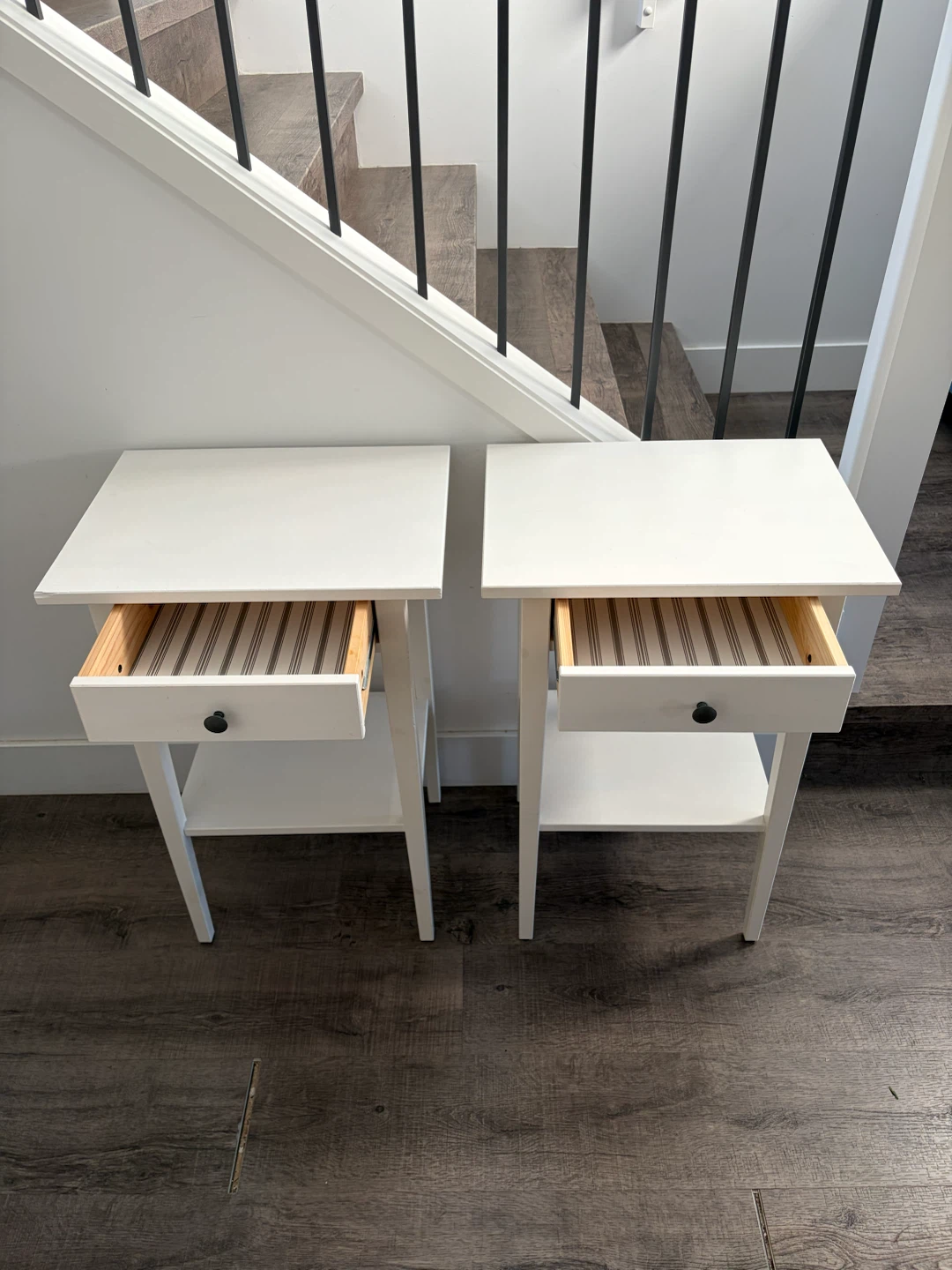pair of IKEA HEMNES nightstands with drawer - photo 2