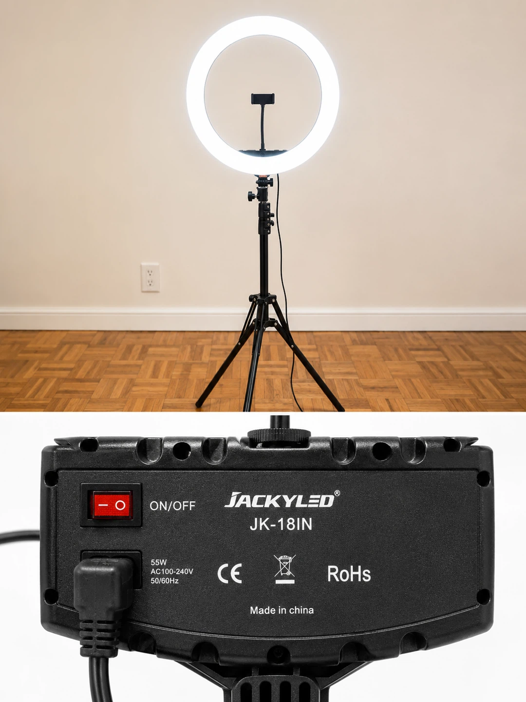 JACKYLED JK-18IN Ring Light with Tripod