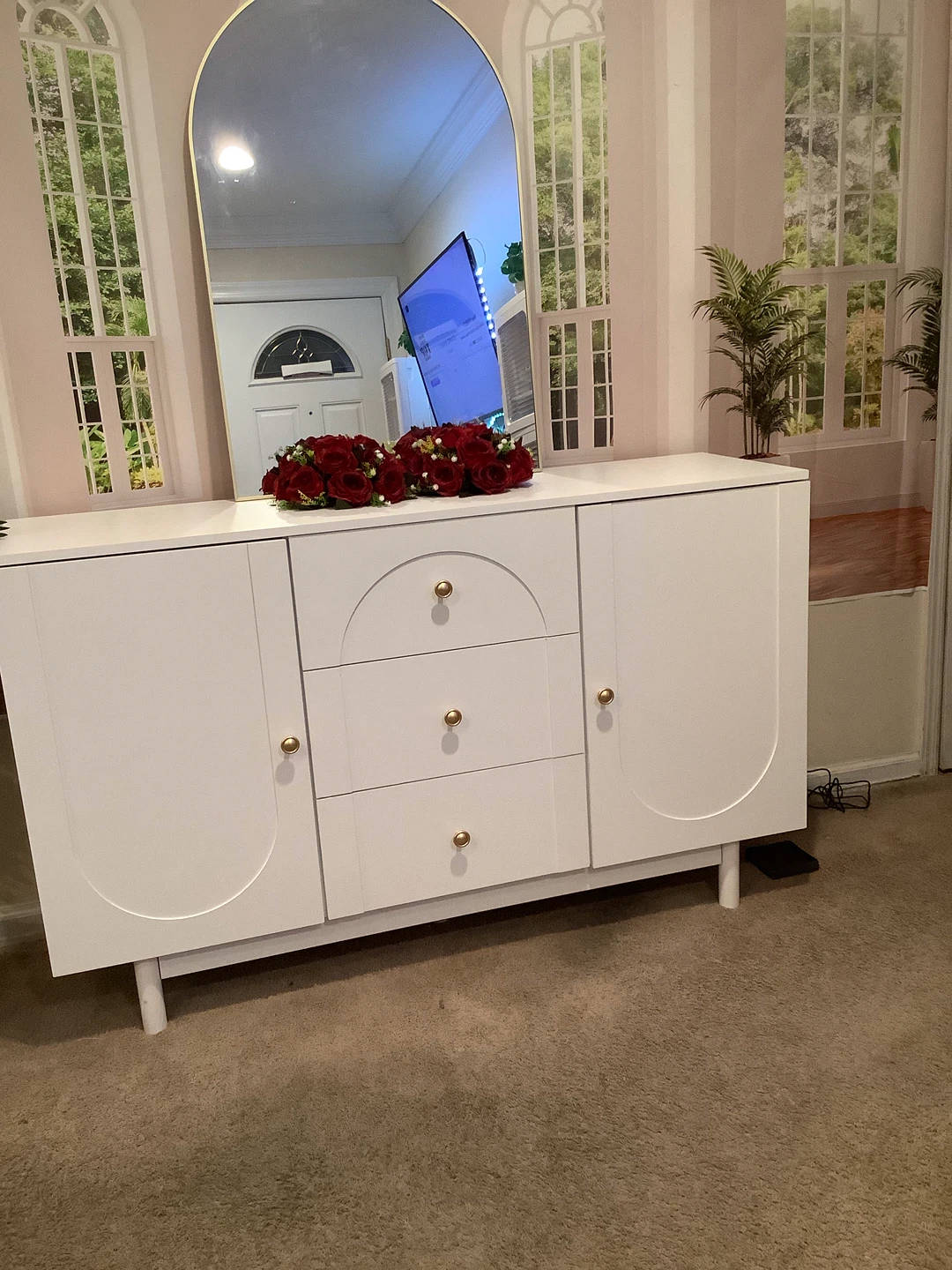 White Sideboard with 3 Drawers and 2 Doors - photo 2