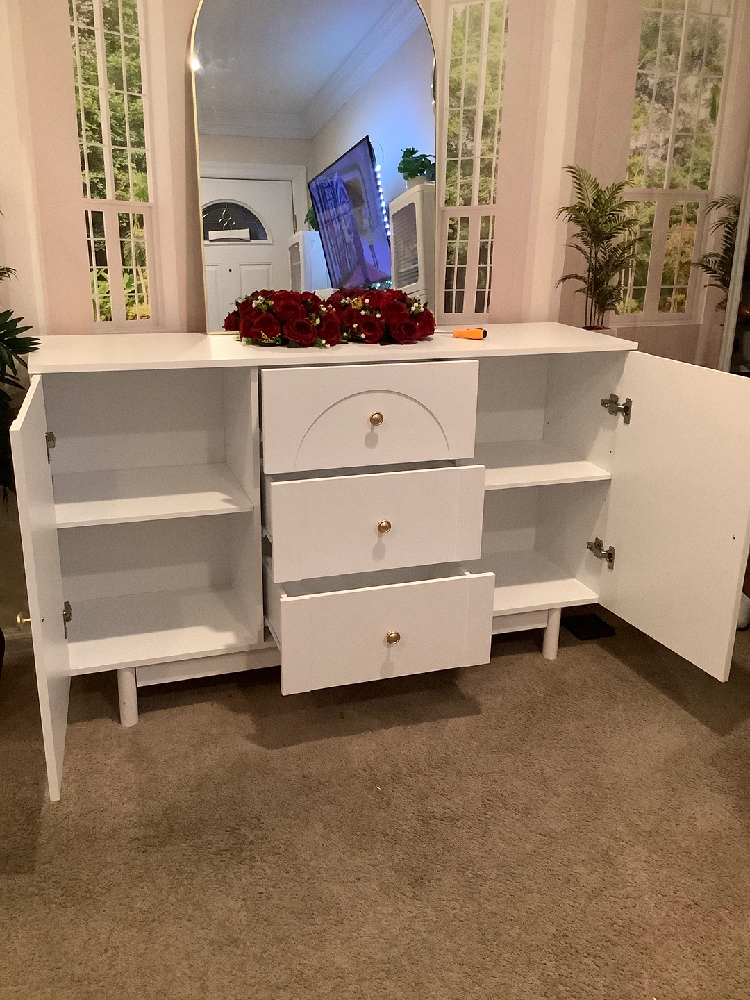 White Sideboard with 3 Drawers and 2 Doors - photo 3