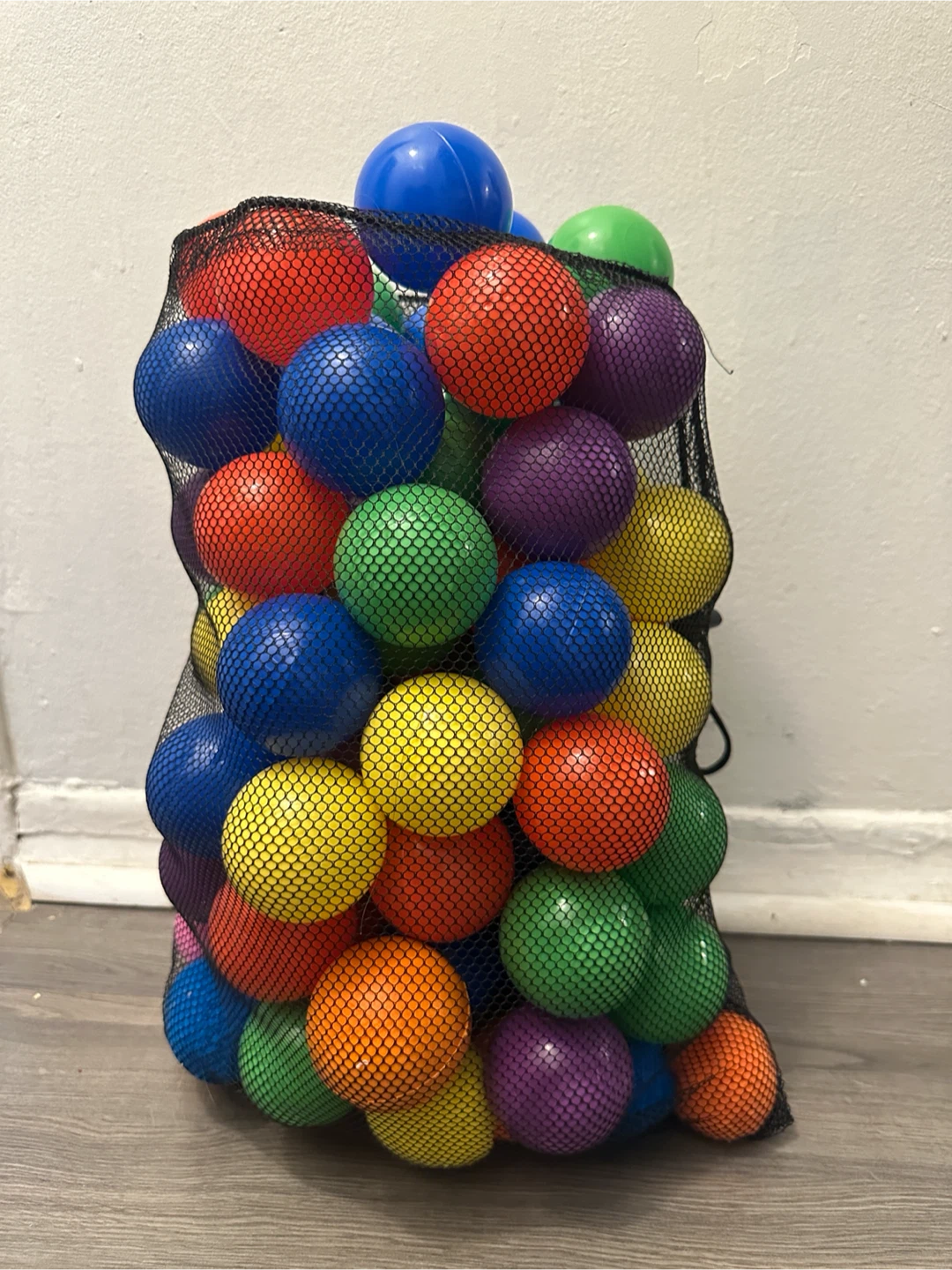 Bag of colourful play balls