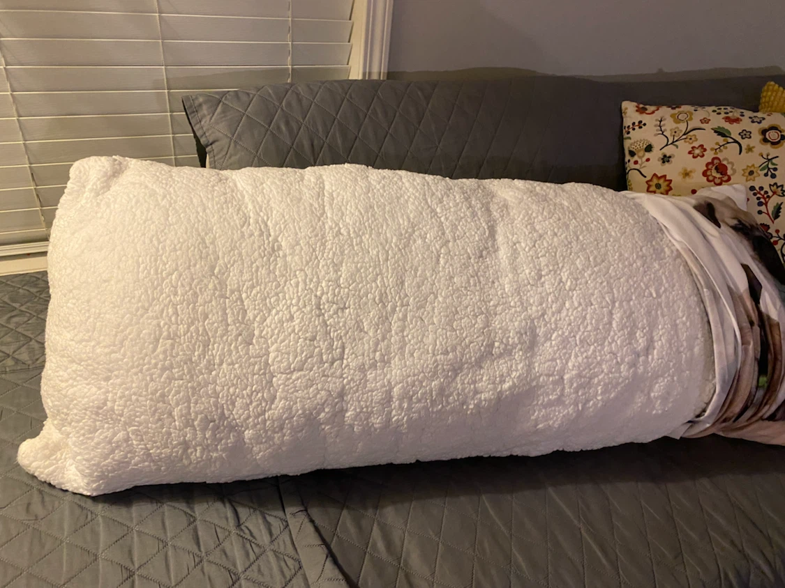 Pug Print Body Pillow with Sherpa Back