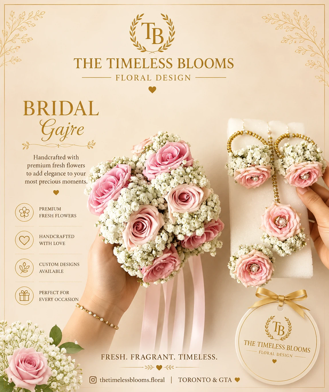 Bridal Fresh Flowers set with gajre