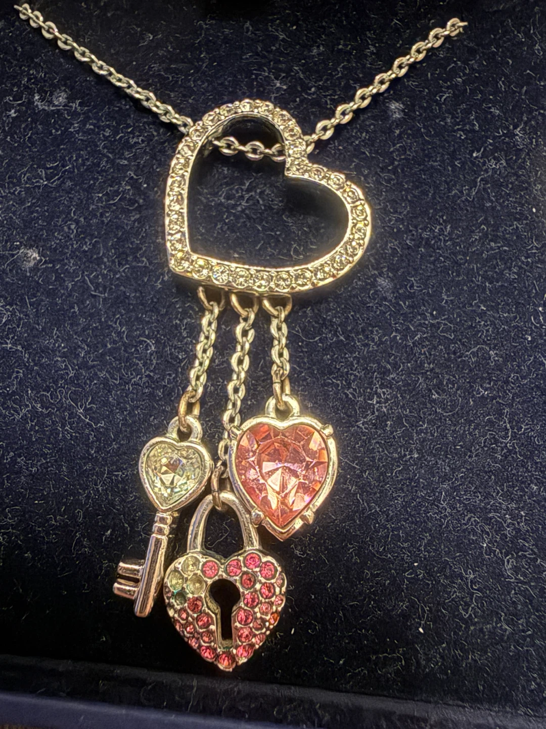 Swarovski Heart Lock and Key Pendant Necklace - photo 2
