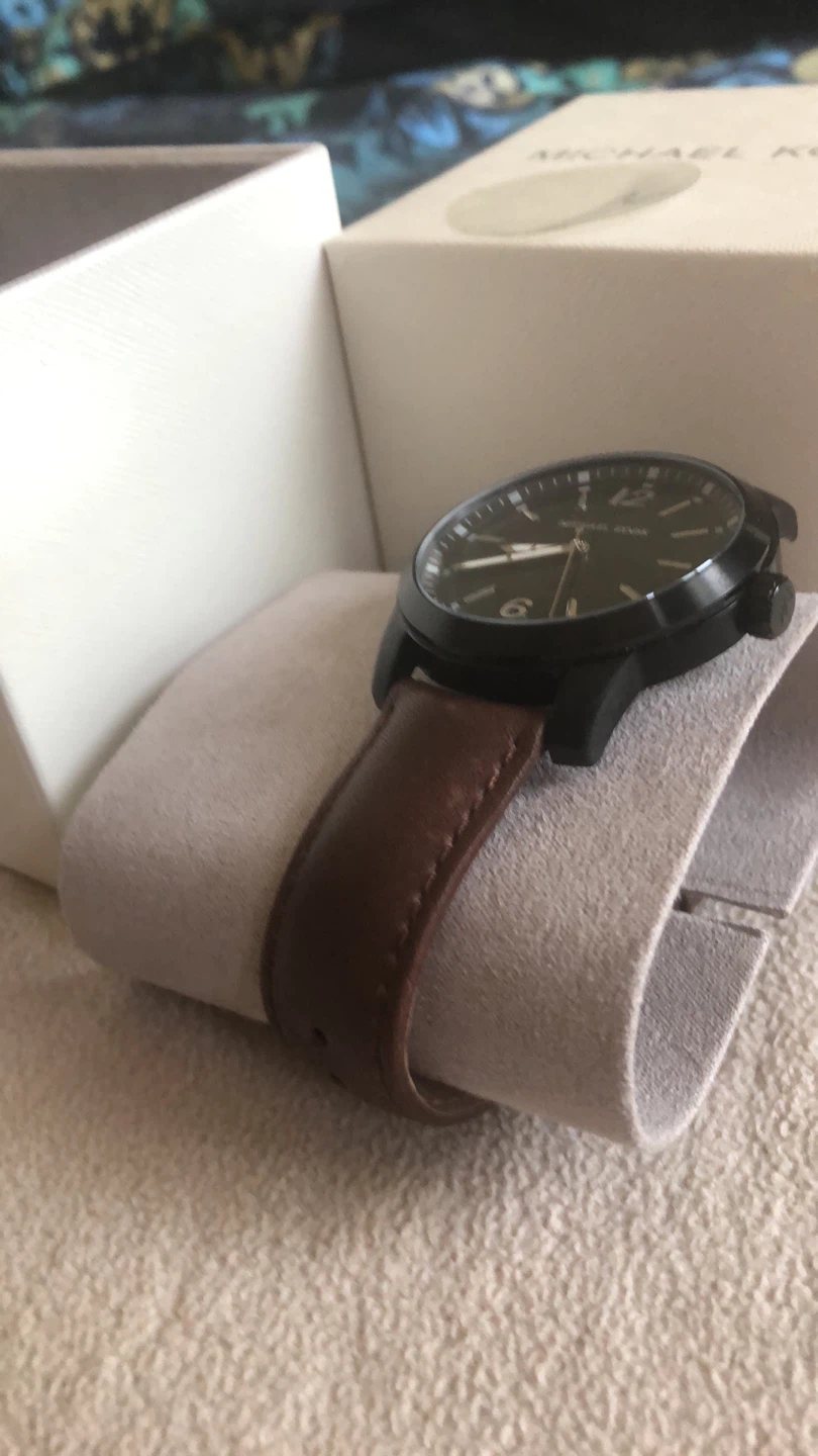 Michael Kors Black Watch with Brown Leather Strap - photo 3