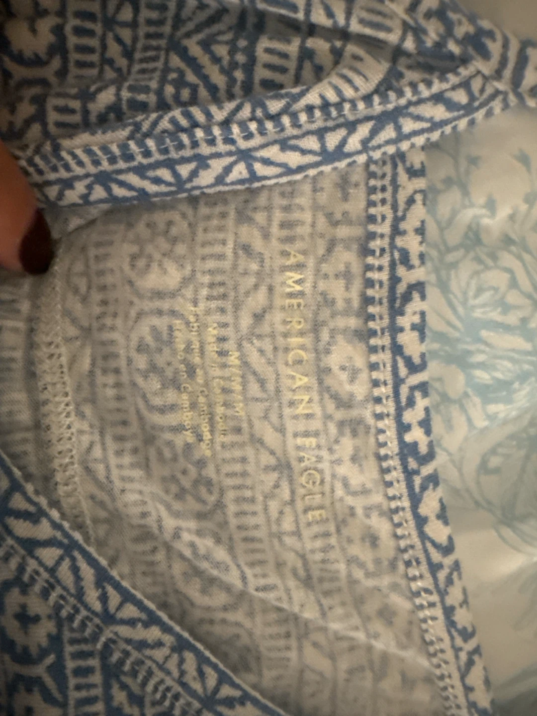 American Eagle Blue & White Pattern Tank Top - photo 2