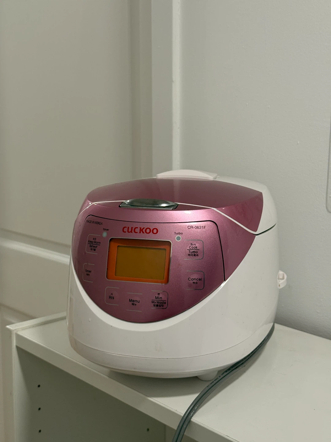 Cuckoo CR-0631F Electric Rice Cooker - White/Pink