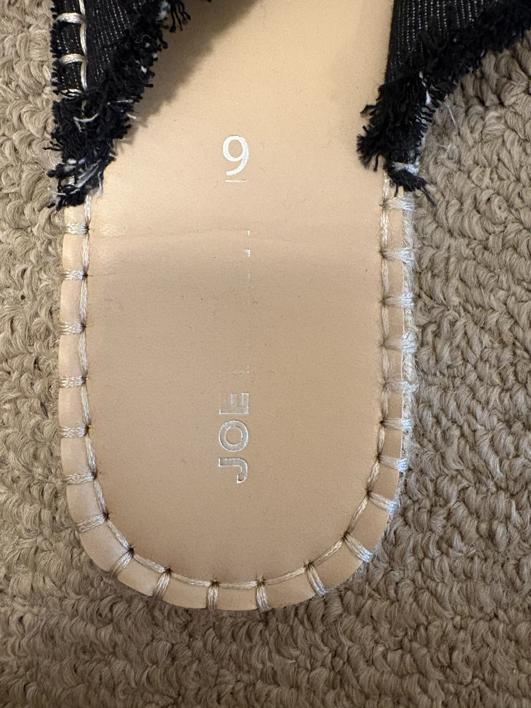 Joe Fresh Black Denim Frayed Slide Sandals Size 9 - photo 4