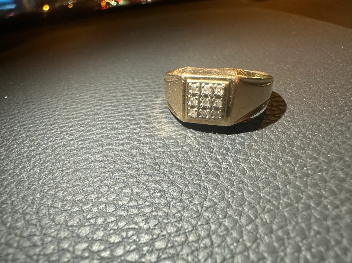 Gold coloured ring with stones - photo 5