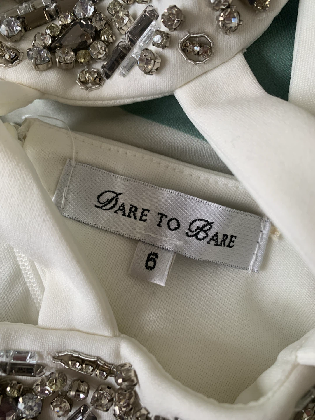 Dare to Bare White Embellished Cutout Dress Size 6 - photo 4
