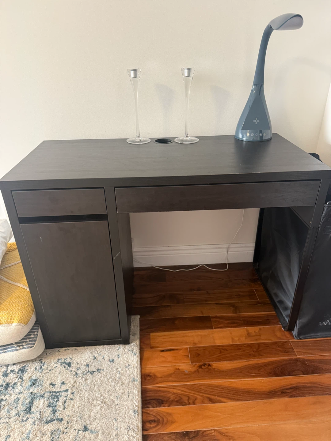 Dark Brown Desk with Drawers
