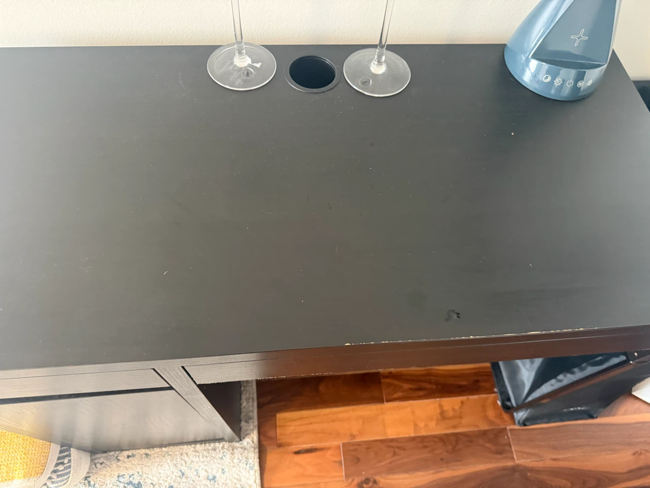 Dark Brown Desk with Drawers - photo 2