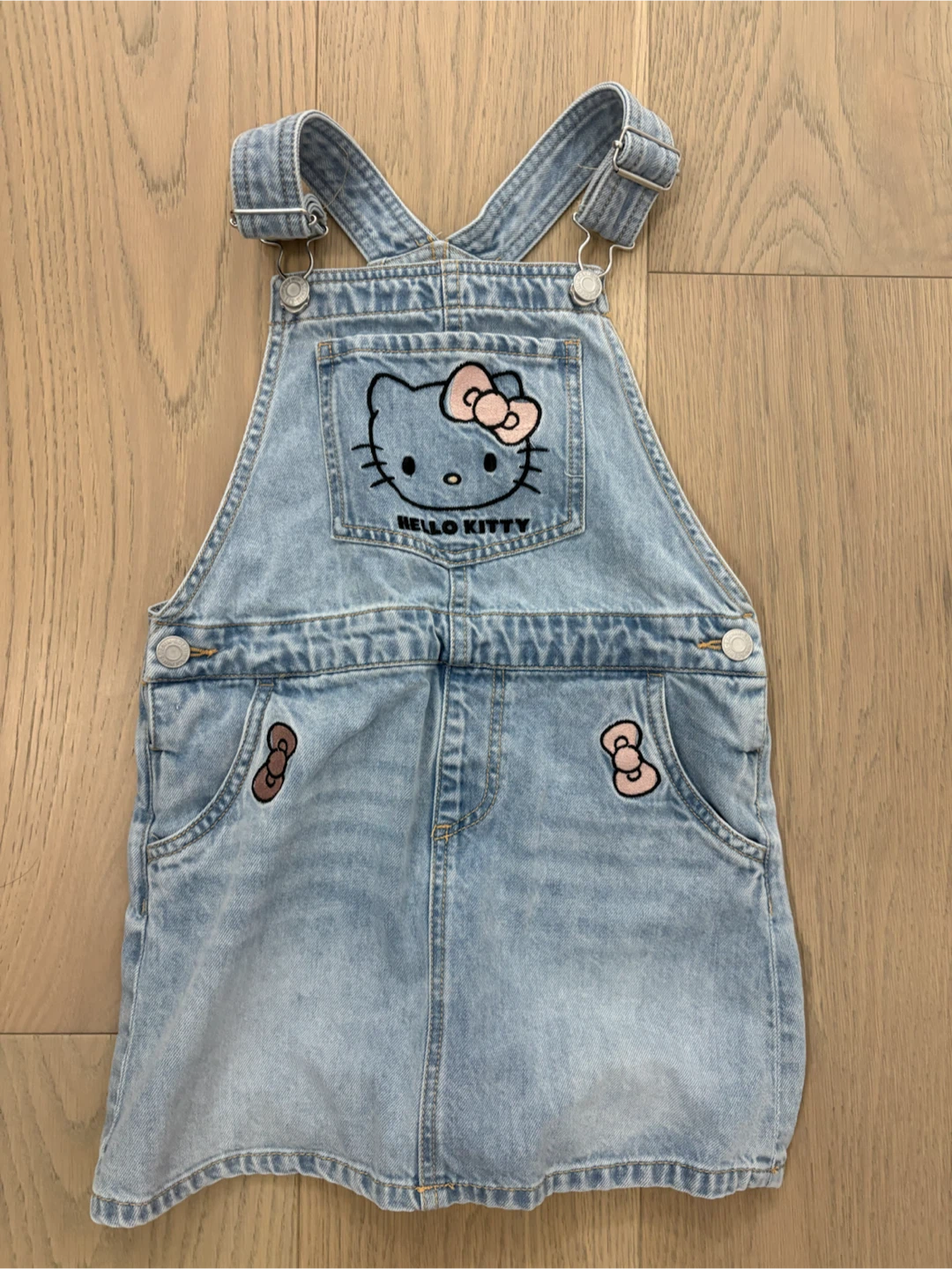H&M Hello Kitty Denim Overalls Dress Size 6-7Y