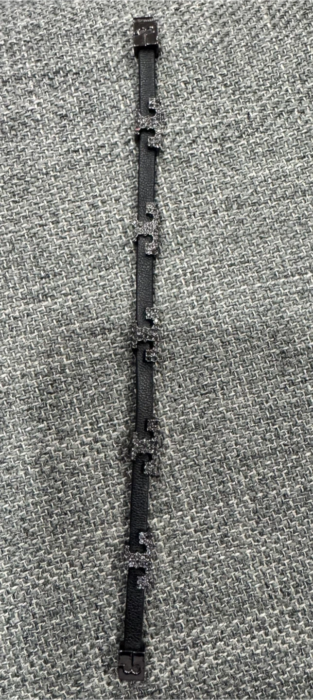 Tory Burch Embellished Crystal Serif-T Bracelet