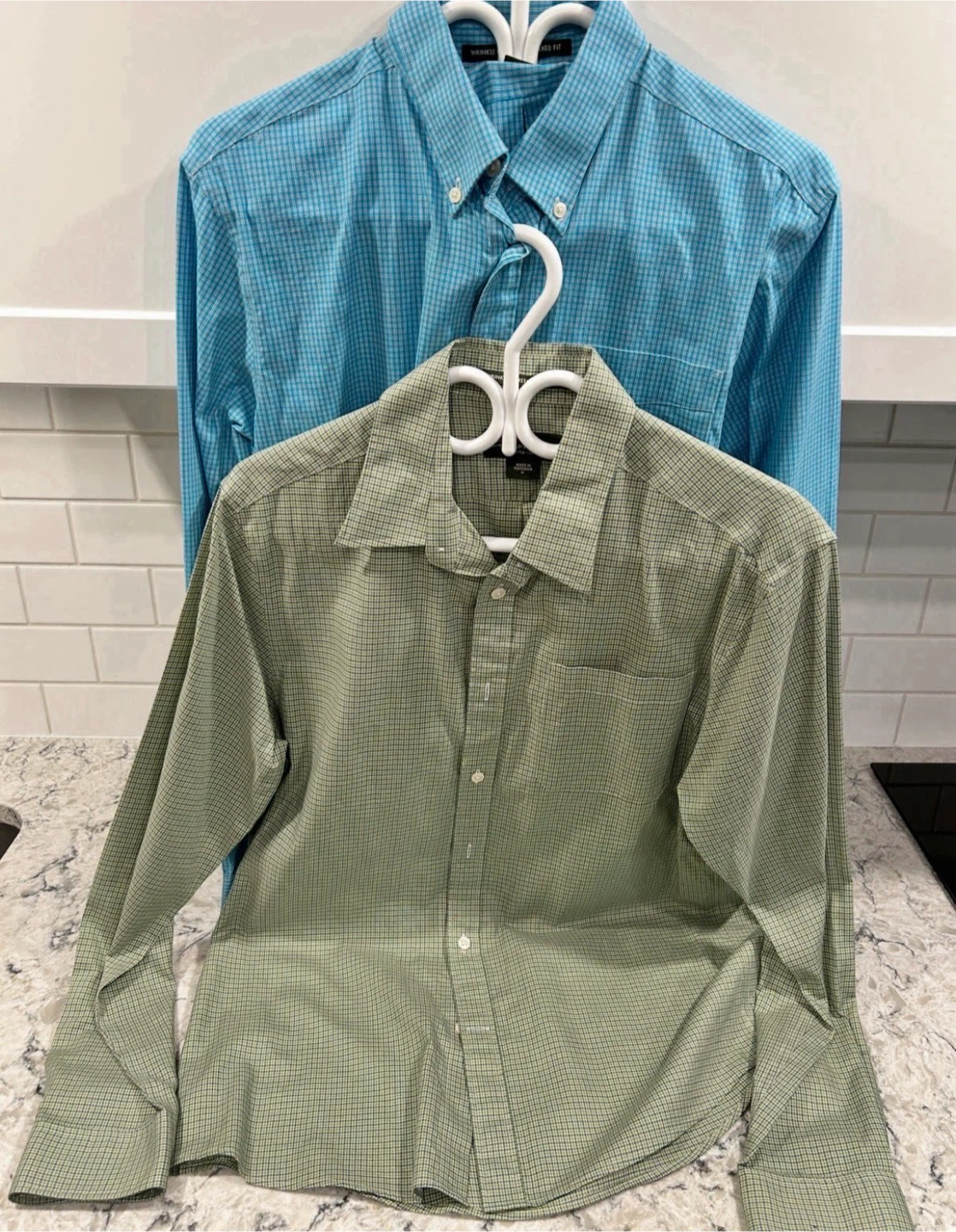 Eddie Bauer Wrinkle Resistant Relaxed Fit Plaid Dressy Shirts