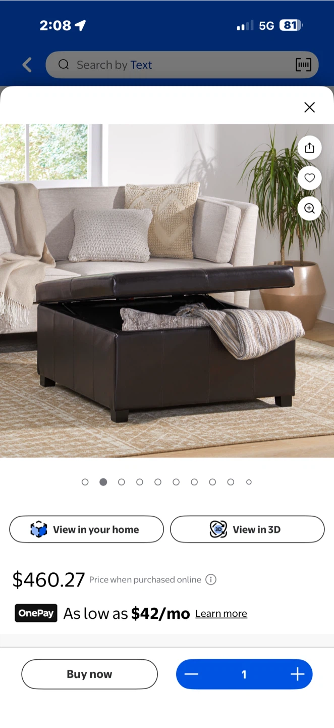 Brown Storage Ottoman - photo 3