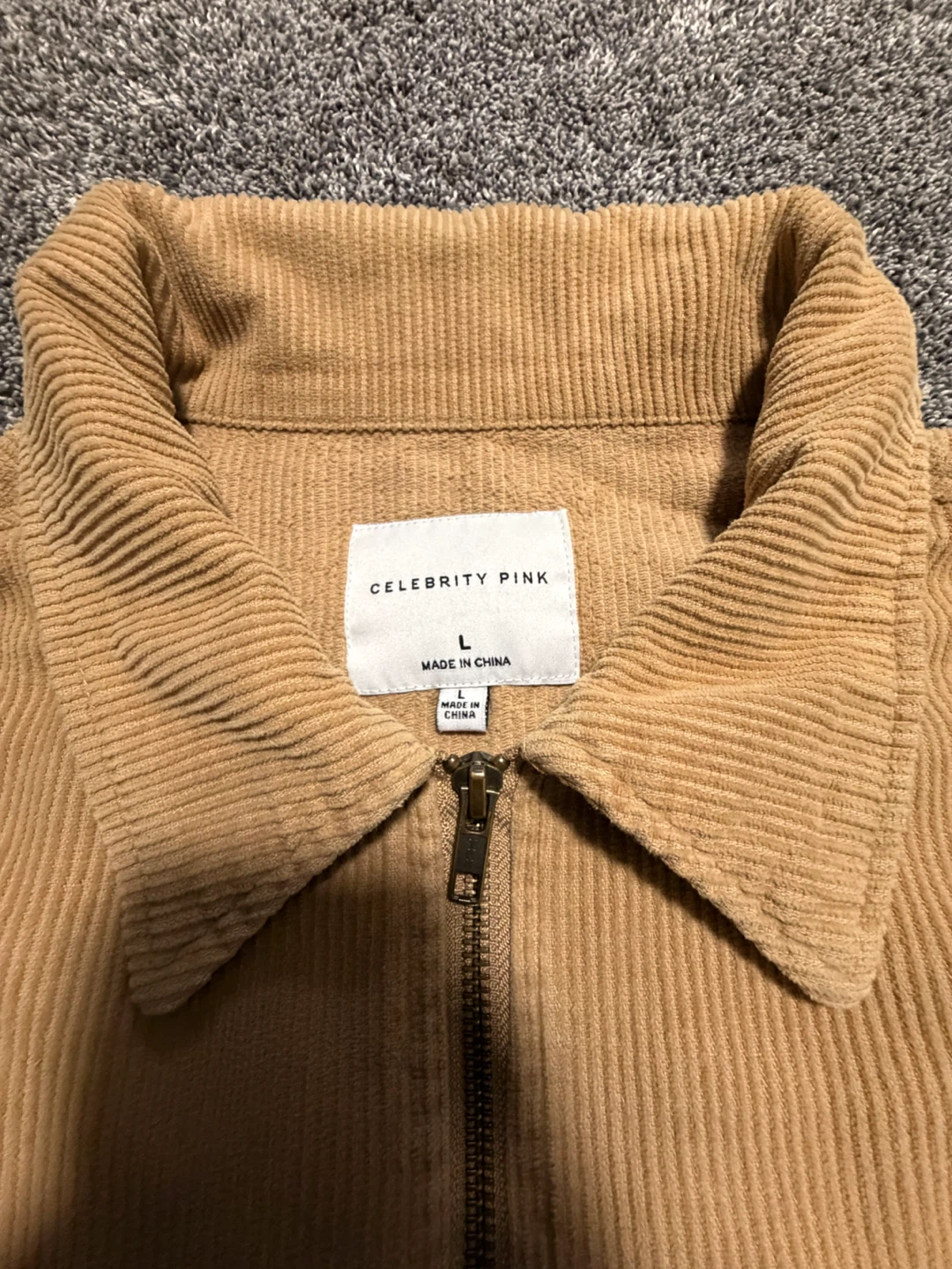 Celebrity Pink Corduroy Jacket - Tan, Size L - photo 3