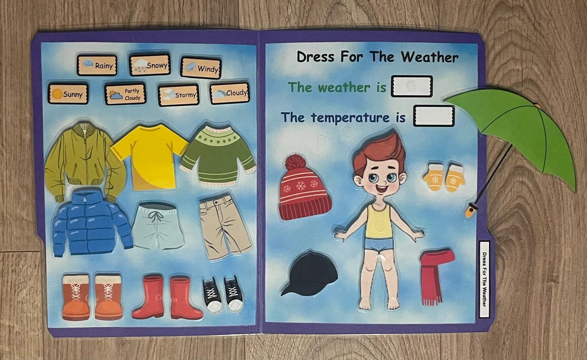 ‘Dress For The Weather’ File Folder Activity