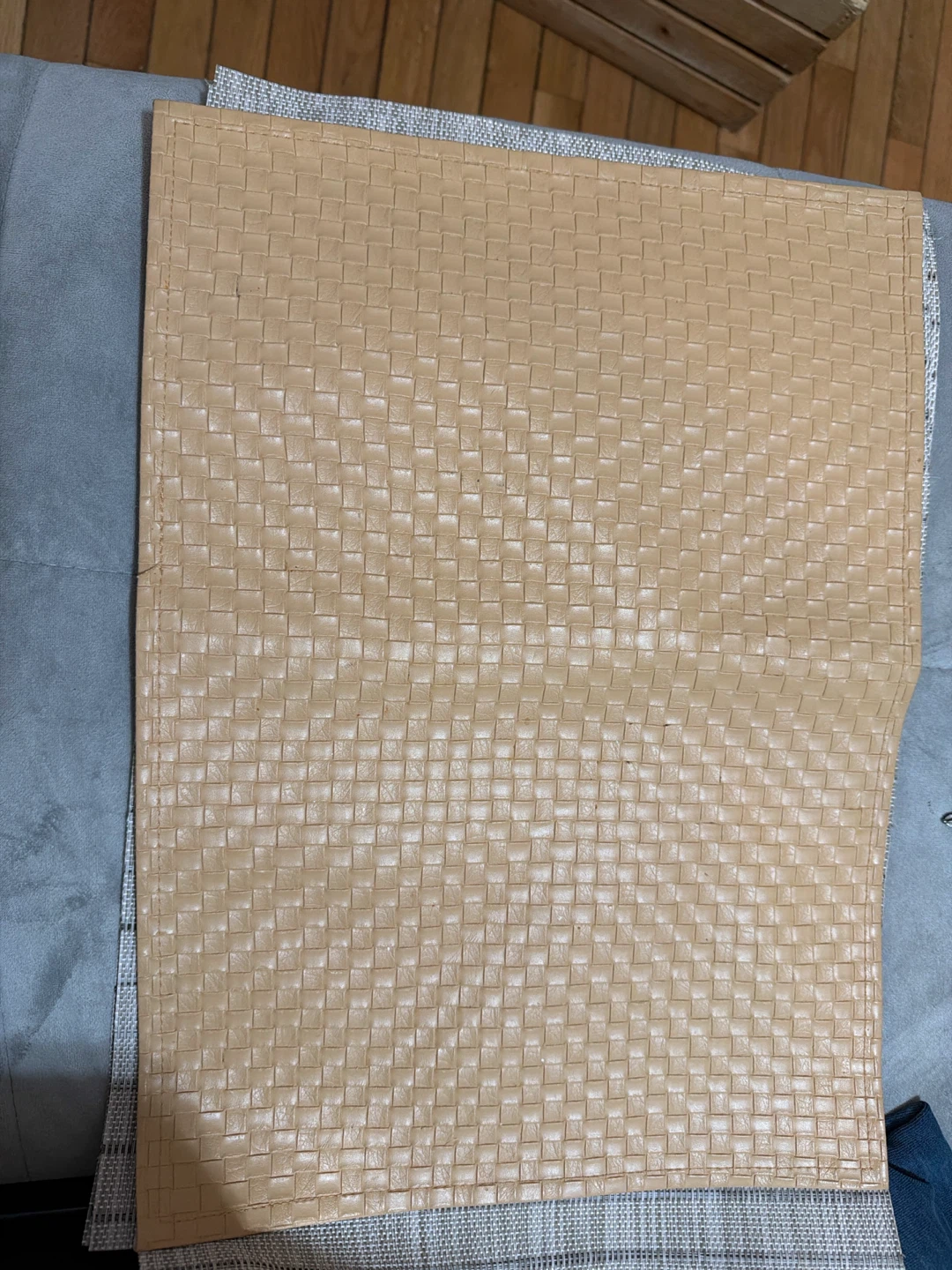 Tan Woven Faux Leather Placemat