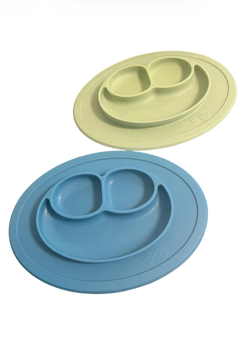 EZPZ Silicone Suction Plates – Sage & Blue (Like New)