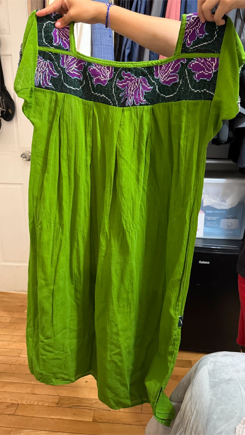 Embroidered Green Midi Dress México - photo 2
