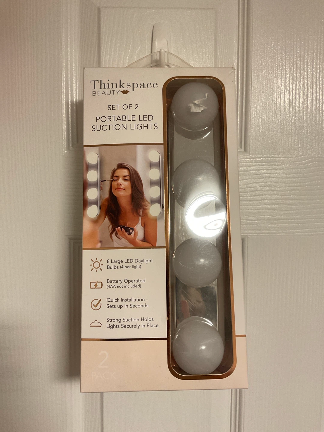 ThinkSpace Beauty Portable LED Suction Lights - Set of 2