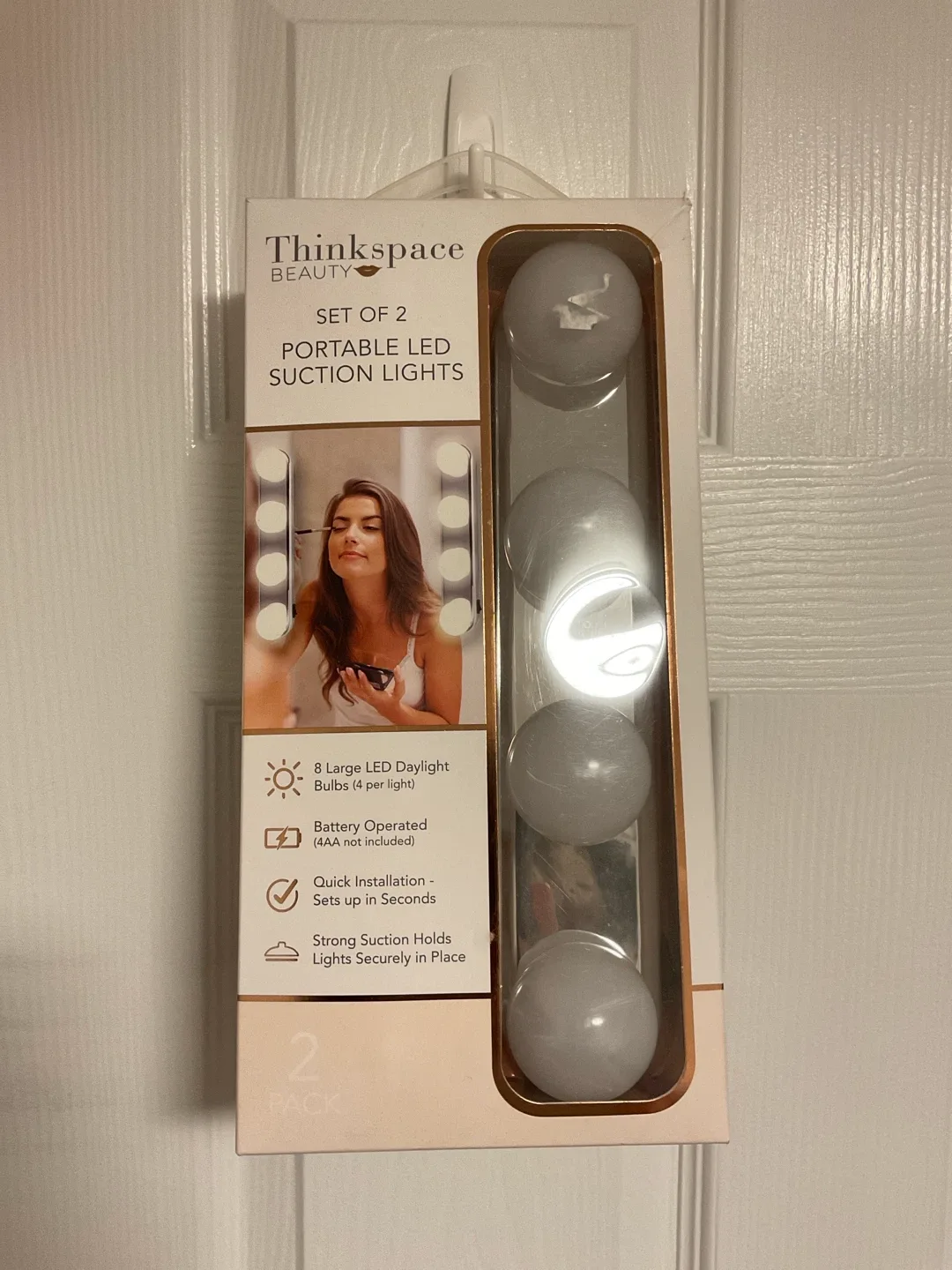 ThinkSpace Beauty Portable LED Suction Lights - Set of 2