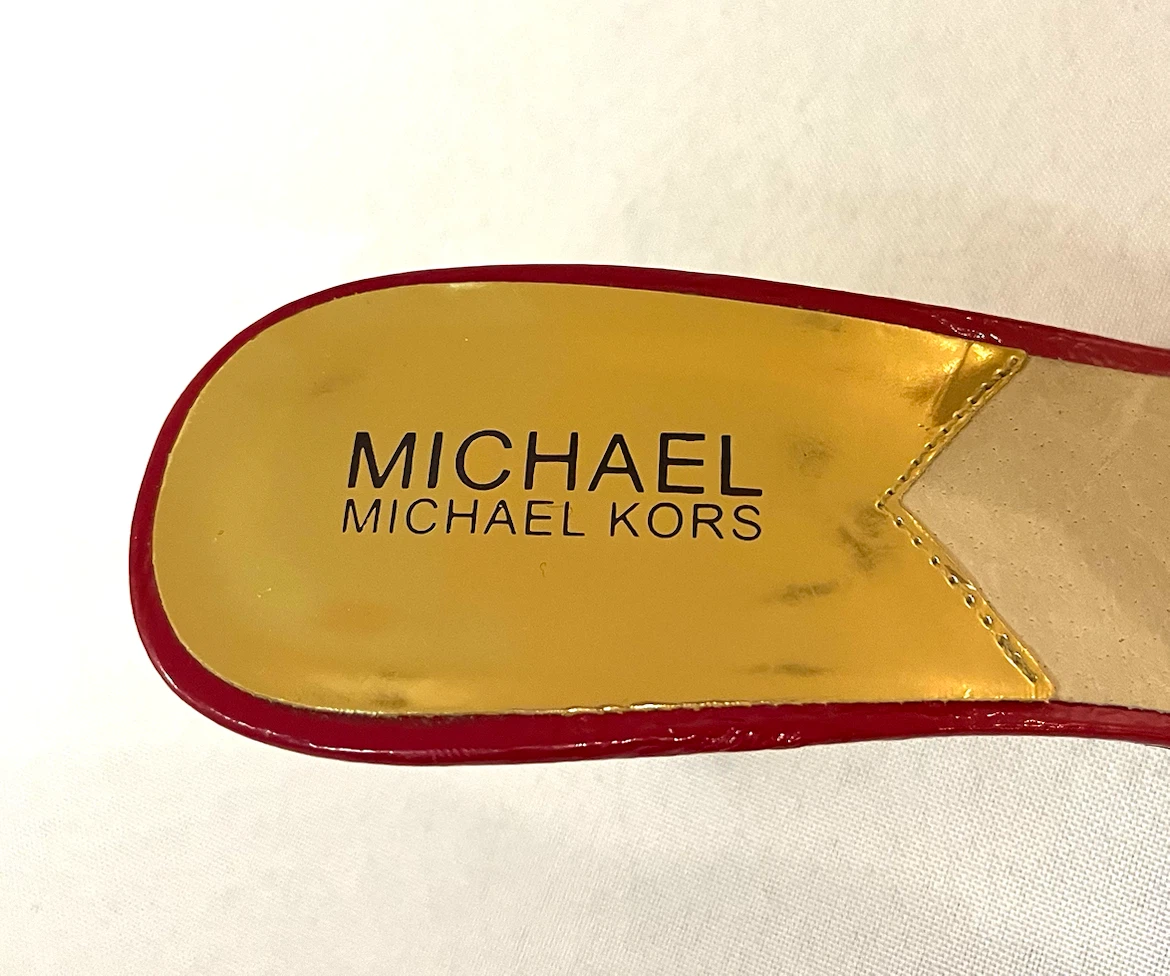Michael Kors Red Patent Leather Mules - Size 8M - photo 5
