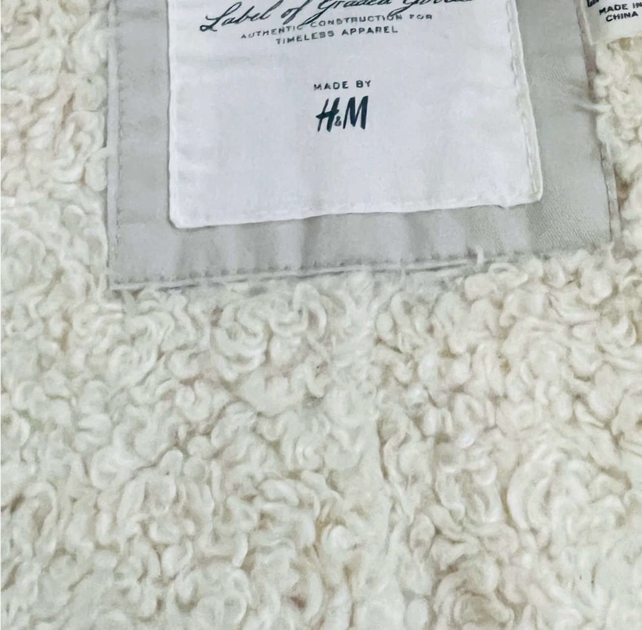 H&M Women's Beige Sherpa Lined Parka Jacket size 12 - photo 4