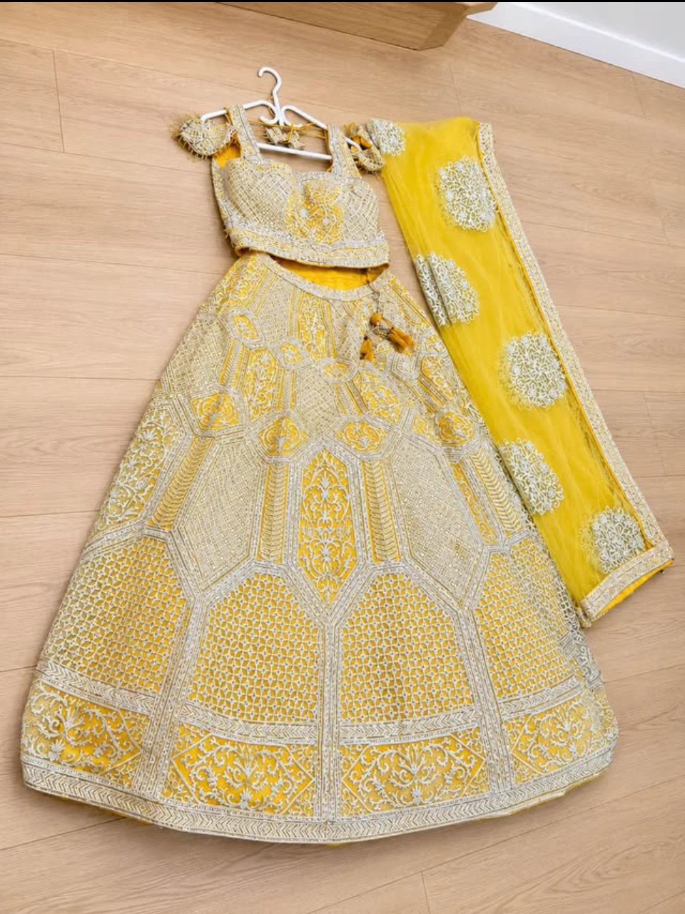 Yellow Embroidered Lehenga Choli with Dupatta - photo 2