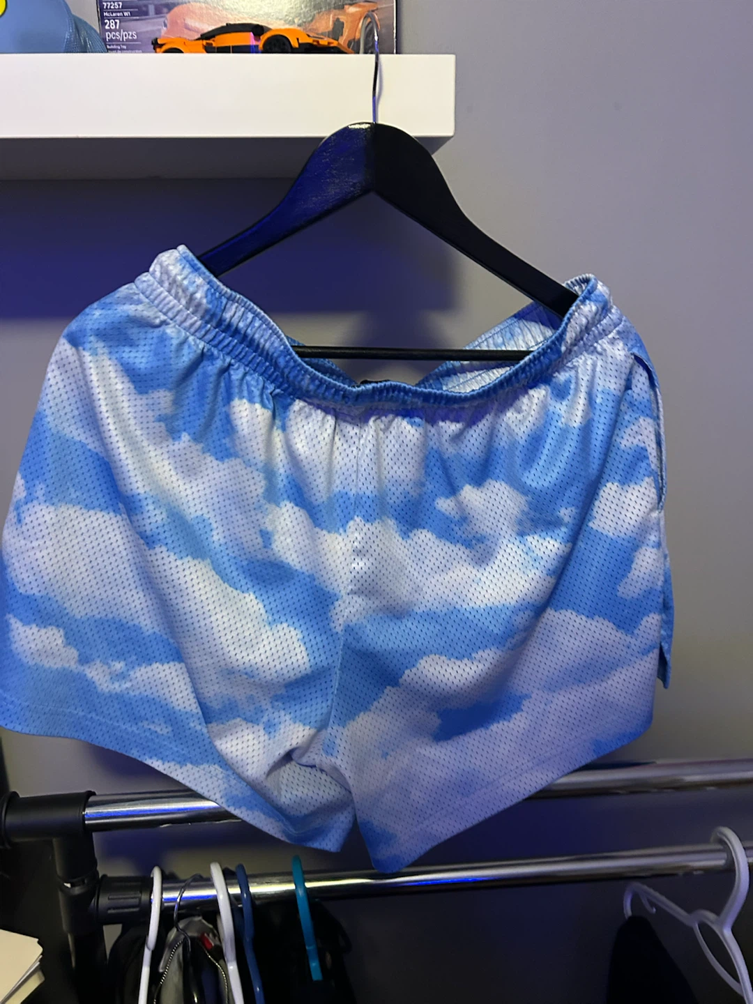 Court Candy Mesh Shorts Blue Clouds Size L - photo 2