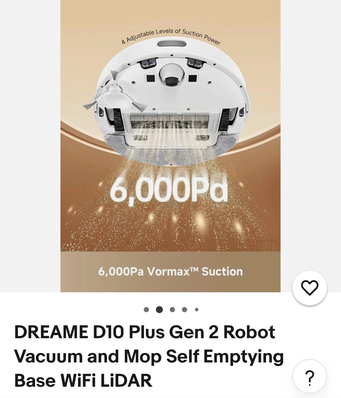 Dreame D10 Gen 2 Vacuum Robot - Mop & Clean - photo 2