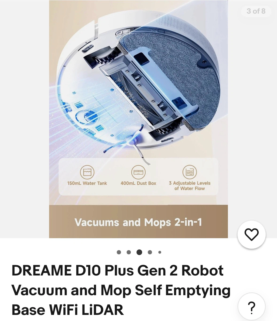 Dreame D10 Gen 2 Vacuum Robot - Mop & Clean - photo 3
