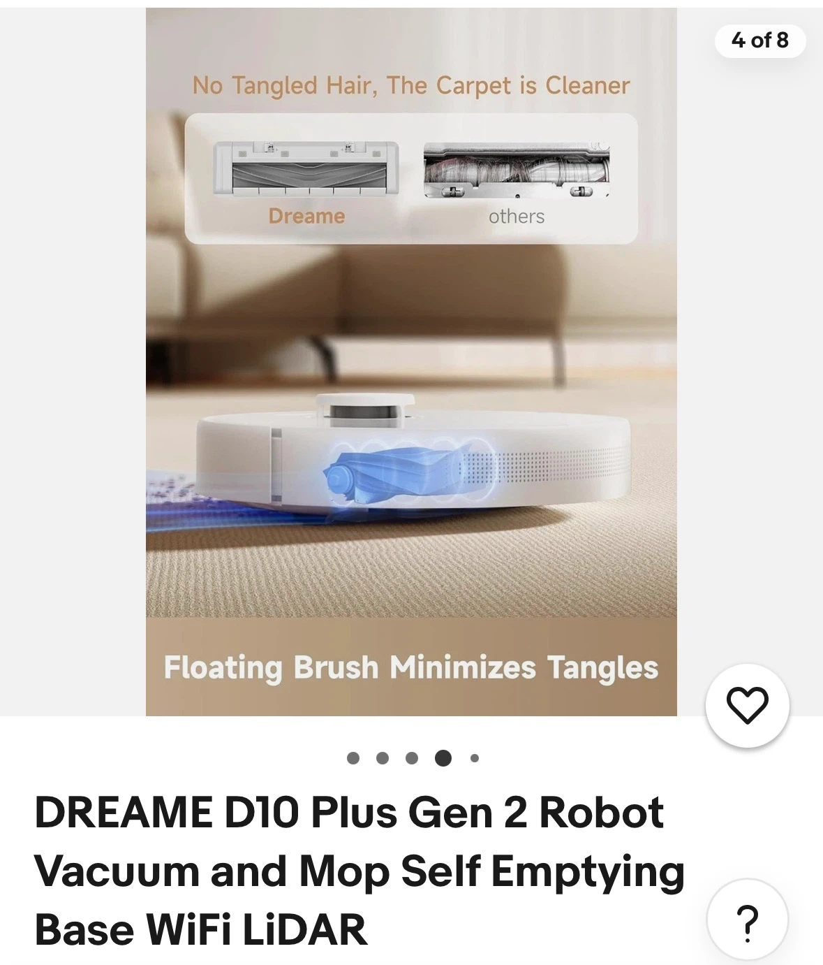 Dreame D10 Gen 2 Vacuum Robot - Mop & Clean - photo 4