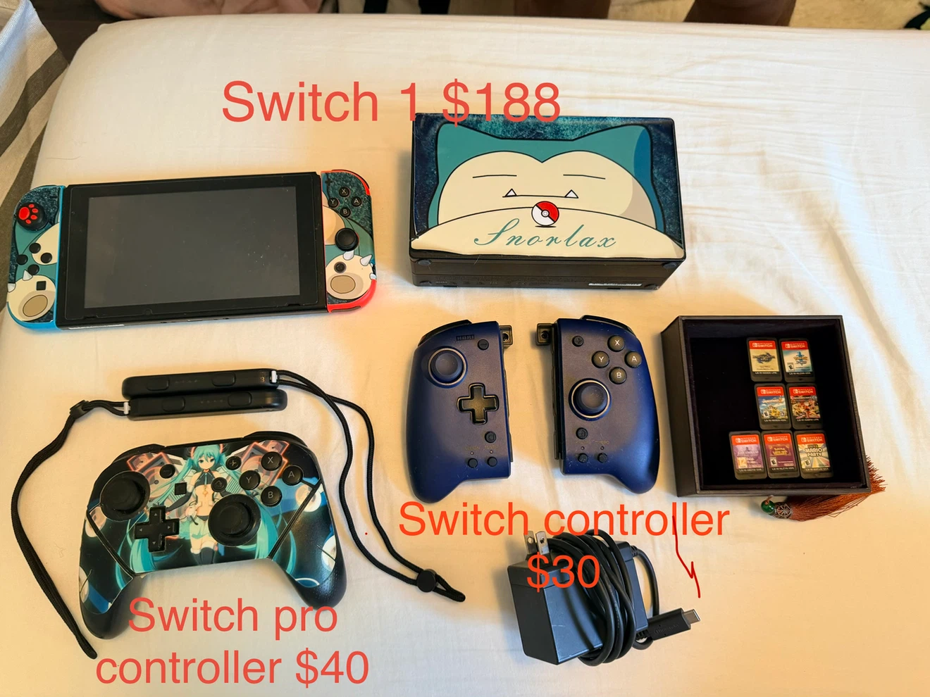 Nintendo Switch Console with Snorlax Decal