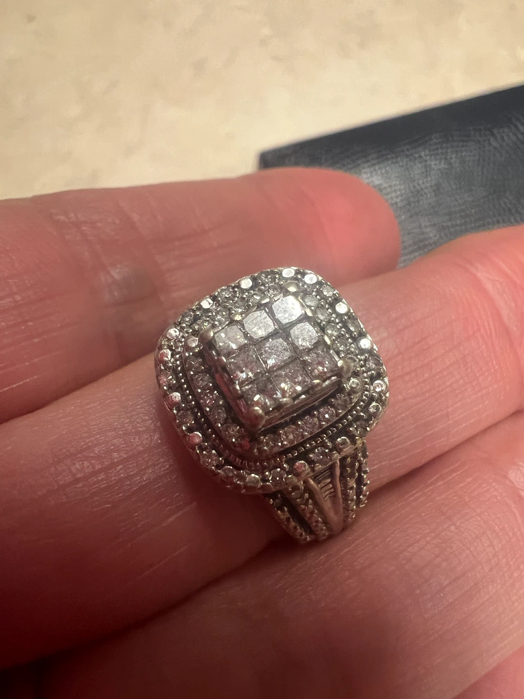10 k Diamond Cluster Ring - photo 2