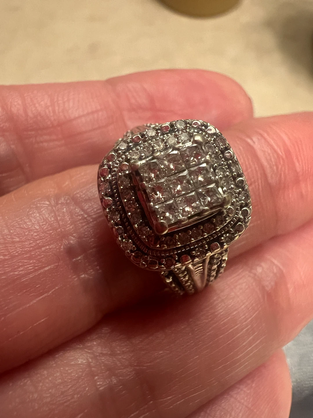 10 k Diamond Cluster Ring - photo 4