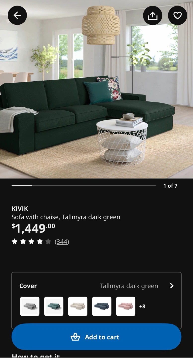KIVIK Sofa with chaise, Tresund light beige - photo 2