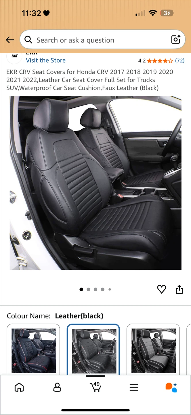 EKR CRV Seat Covers for Honda CRV 2017-2022