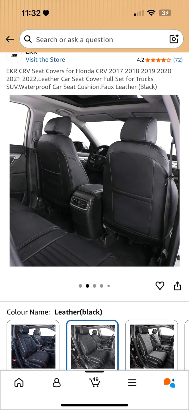 EKR CRV Seat Covers for Honda CRV 2017-2022 - photo 3